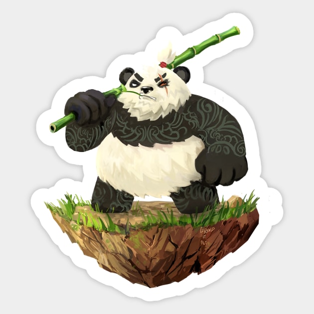 Yakuza Panda Sticker by hkxdesign